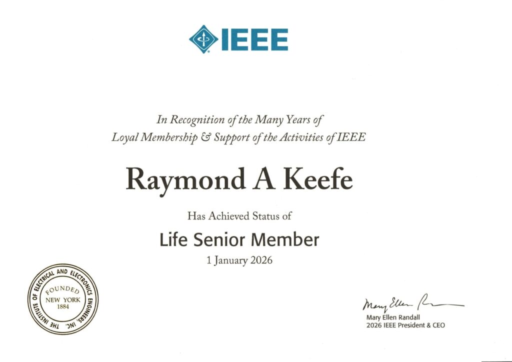 Ray Keefe: IEEE Life Senior Member 2026